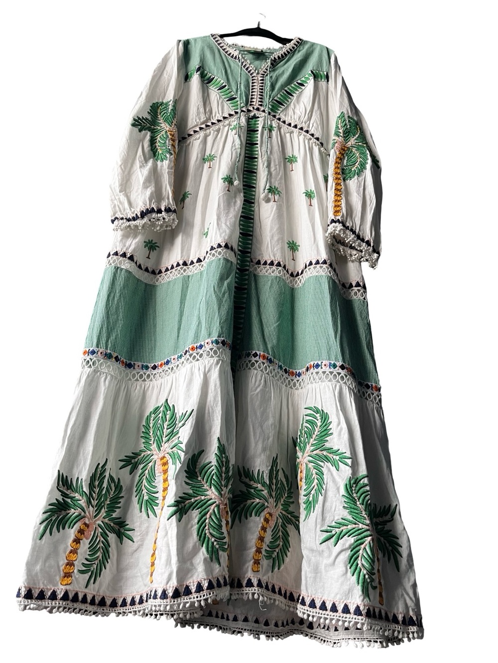 FARM Rio White and Green Palm-Print Maxi Dress - Picture 3 of 10